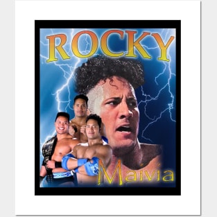 90s Bootleg Style Rocky Maivia Tribute Posters and Art